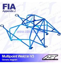 Arco de Seguridad FORD Fiesta (Mk1) (GBFT) 3-doors Hatchback MULTIPOINT WELD IN V3 AST Roll cages