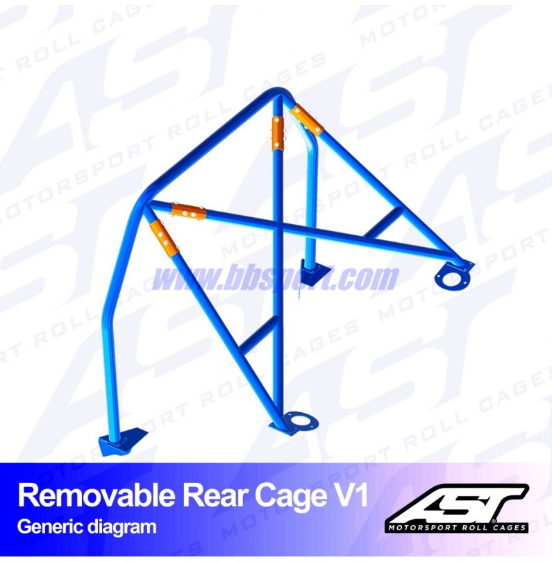 Arco Trasero FORD Fiesta (Mk3) (GFJ) 3-doors Hatchback REMOVABLE REAR CAGE V1 AST Roll cages Arco Trasero FORD Fiesta (Mk3) (GFJ) 3-doors Hatchback REMOVABLE REAR CAGE V1 AST Roll cages