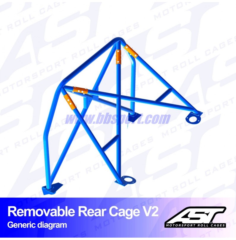 Arco Trasero FORD Fiesta (Mk3) (GFJ) 3-doors Hatchback REMOVABLE REAR CAGE V2 AST Roll cages Arco Trasero FORD Fiesta (Mk3) (GFJ) 3-doors Hatchback REMOVABLE REAR CAGE V2 AST Roll cages