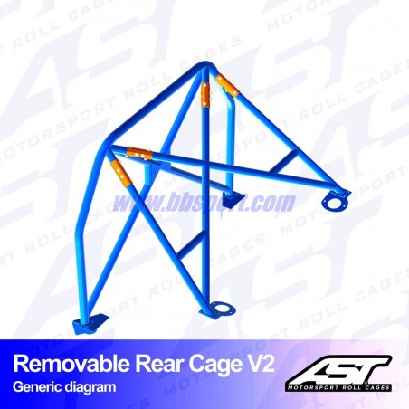 Arco Trasero FORD Fiesta (Mk3) (GFJ) 3-doors Hatchback REMOVABLE REAR CAGE V2 AST Roll cages