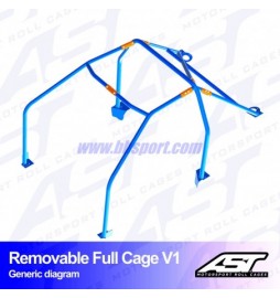 Arco de Seguridad FORD Fiesta (Mk3) (GFJ) 3-doors Hatchback REMOVABLE FULL CAGE V1 AST Roll cages AST Roll Cages - 2