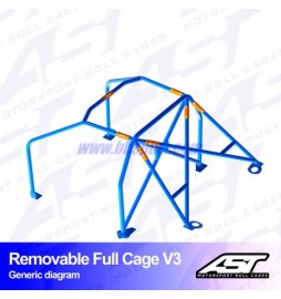 Arco de Seguridad FORD Fiesta (Mk3) (GFJ) 3-doors Hatchback REMOVABLE FULL CAGE V3 AST Roll cages