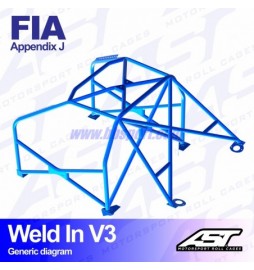 Arco de Seguridad FORD Sierra (Mk1/Mk2/Mk3) 4-doors Sedan RWD/4x4 WELD IN V3 AST Roll cages