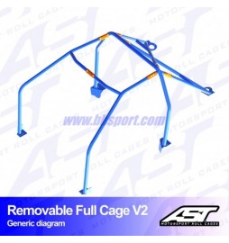 Roll cage HONDA Prelude (5gen) 2-door Coupe REMOVABLE FULL CAGE V2 AST Roll cages AST Roll Cages - 2