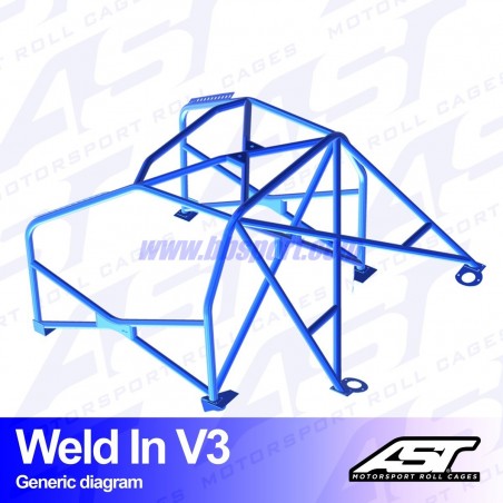 Arco de Seguridad MAZDA 323 (BG) 3-doors Hatchback WELD IN V3 AST Roll cages