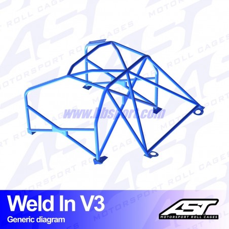 Arco de Seguridad MAZDA RX-8 (SE3P) 4-doors Coupe WELD IN V3 AST Roll cages