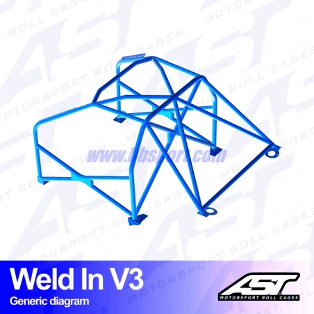 Arco de Seguridad MINI Cooper (R53) 3-door Hatchback WELD IN V3 AST Roll cages