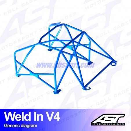 Arco de Seguridad MINI Cooper (R53) 3-door Hatchback WELD IN V4 AST Roll cages