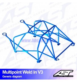 Arco de Seguridad MINI Cooper (R53) 3-door Hatchback MULTIPOINT WELD IN V3 AST Roll cages