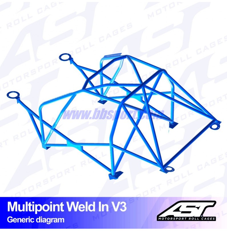 Arco de Seguridad MINI Cooper (R53) 3-door Hatchback MULTIPOINT WELD IN V3 AST Roll cages