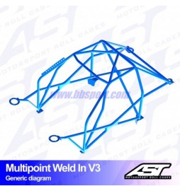 Arco de Seguridad MINI Cooper (R53) 3-door Hatchback MULTIPOINT WELD IN V3 AST Roll cages AST Roll Cages - 2