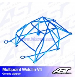 Arco de Seguridad MINI Cooper (R53) 3-door Hatchback MULTIPOINT WELD IN V4 AST Roll cages AST Roll Cages - 2