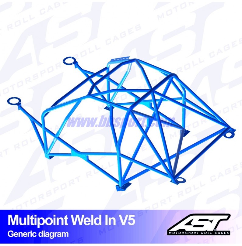 Arco de Seguridad MINI Cooper (R53) 3-door Hatchback MULTIPOINT WELD IN V5 AST Roll cages