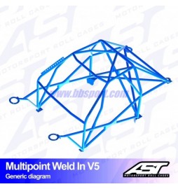 Arco de Seguridad MINI Cooper (R53) 3-door Hatchback MULTIPOINT WELD IN V5 AST Roll cages AST Roll Cages - 2