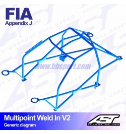 Arco de Seguridad MITSUBISHI Lancer EVO IV 4-door Sedan MULTIPOINT WELD IN V2 AST Roll cages AST Roll Cages - 2