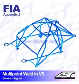Arco de Seguridad MITSUBISHI Lancer EVO X 4-door Sedan MULTIPOINT WELD IN V5 AST Roll cages AST Roll Cages - 2