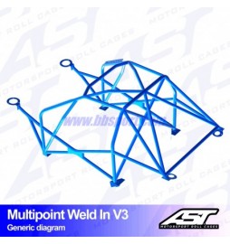Arco de Seguridad NISSAN Silvia (S15) 2-doors Coupe MULTIPOINT WELD IN V3 AST Roll cages