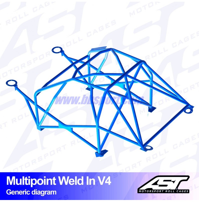 Arco de Seguridad NISSAN Silvia (S15) 2-doors Coupe MULTIPOINT WELD IN V4 AST Roll cages