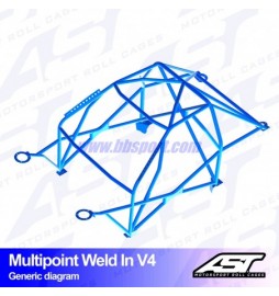 Arco de Seguridad NISSAN Silvia (S15) 2-doors Coupe MULTIPOINT WELD IN V4 AST Roll cages AST Roll Cages - 2
