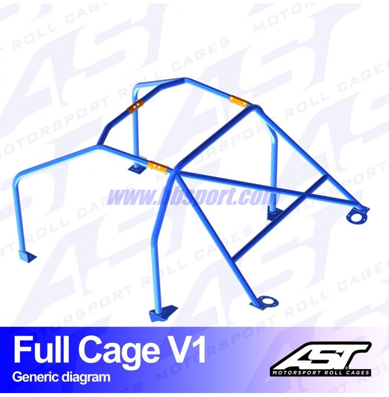 Arco de Seguridad PEUGEOT 106 (Phase 1/2) 3-doors Hatchback FULL CAGE V1 AST Roll cages