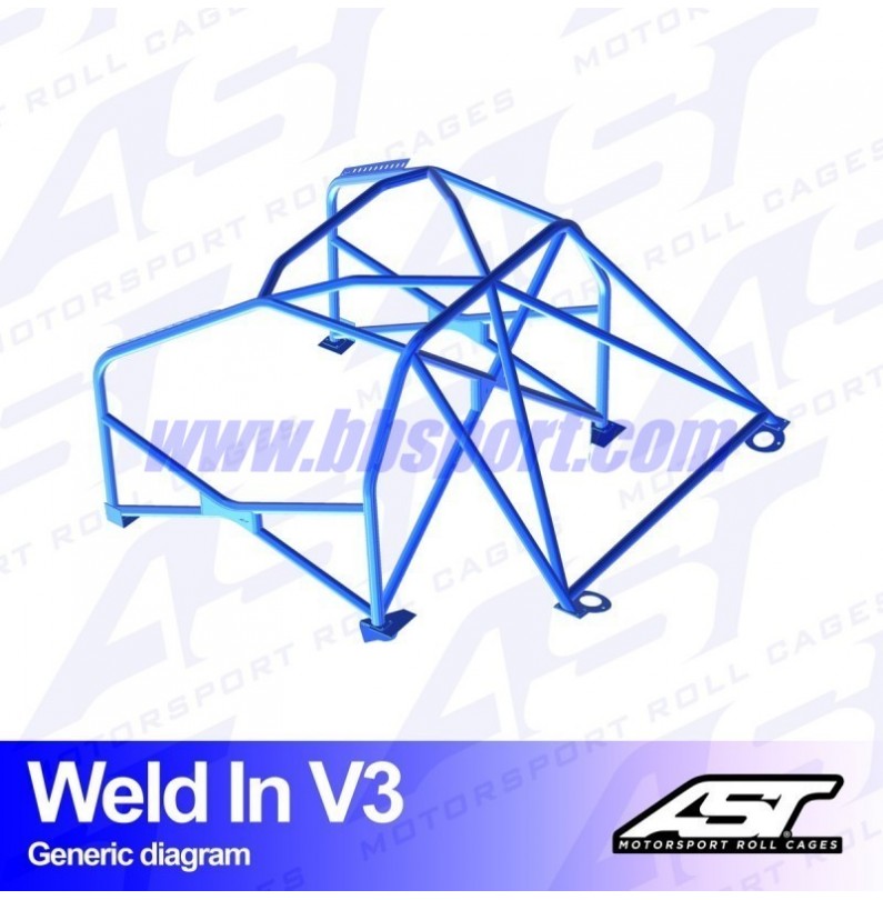 Arco de Seguridad RENAULT Clio (Phase 3) 3-doors Hatchback WELD IN V3 AST Roll cages