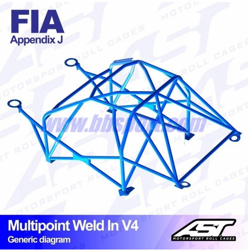 Arco de Seguridad RENAULT Clio (Phase 3) 3-doors Hatchback MULTIPOINT WELD IN V4 AST Roll cages