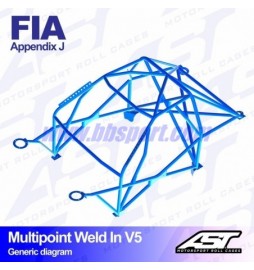 Roll cage RENAULT Clio (Phase 3) 3-doors Hatchback MULTIPOINT WELD IN V5 AST Roll cages AST Roll Cages - 2