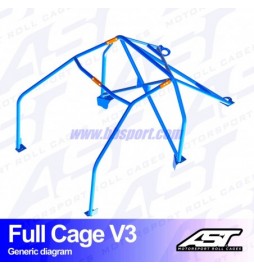 Roll cage Renault Megane (Phase 1) 3-doors Coupe FULL CAGE V3 AST Roll cages AST Roll Cages - 2