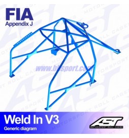 Arco de Seguridad Renault Megane (Phase 1) 3-doors Coupe WELD IN V3 AST Roll cages AST Roll Cages - 2