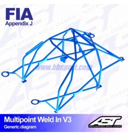 Arco de Seguridad Renault Megane (Phase 1) 3-doors Coupe MULTIPOINT WELD IN V3 AST Roll cages AST Roll Cages - 2