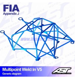 Arco de Seguridad Renault Megane (Phase 1) 3-doors Coupe MULTIPOINT WELD IN V5 AST Roll cages