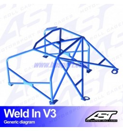 Arco de Seguridad Renault Megane (Phase 2) 3-doors Hatchback WELD IN V3 AST Roll cages