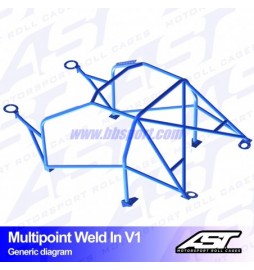 Arco de Seguridad Renault Megane (Phase 2) 3-doors Hatchback MULTIPOINT WELD IN V1 AST Roll cages