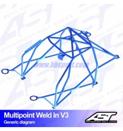 Arco de Seguridad Renault Megane (Phase 2) 3-doors Hatchback MULTIPOINT WELD IN V3 AST Roll cages AST Roll Cages - 2