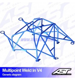 Arco de Seguridad Renault Megane (Phase 2) 3-doors Hatchback MULTIPOINT WELD IN V4 AST Roll cages