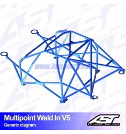 Arco de Seguridad Renault Megane (Phase 2) 3-doors Hatchback MULTIPOINT WELD IN V5 AST Roll cages