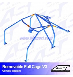 Arco de Seguridad RENAULT R19 (Phase 1/2) 5-doors Sedan REMOVABLE FULL CAGE V3 AST Roll cages AST Roll Cages - 2