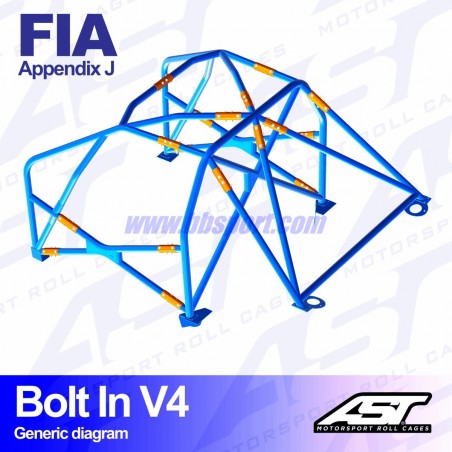 Arco de Seguridad SEAT Ibiza (6L) 3-doors Hatchback BOLT IN V4 AST Roll cages
