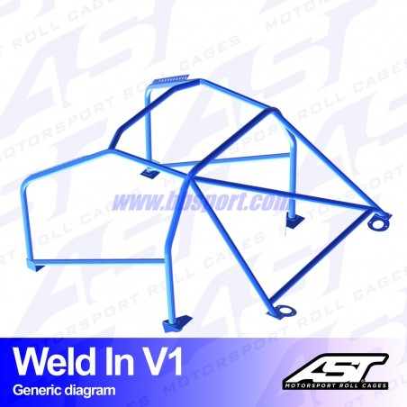 Arco de Seguridad SEAT Ibiza (6L) 3-doors Hatchback WELD IN V1 AST Roll cages