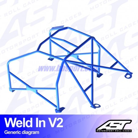 Arco de Seguridad SEAT Ibiza (6L) 3-doors Hatchback WELD IN V2 AST Roll cages