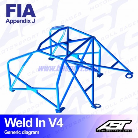 Arco de Seguridad SEAT Ibiza (6L) 3-doors Hatchback WELD IN V4 AST Roll cages