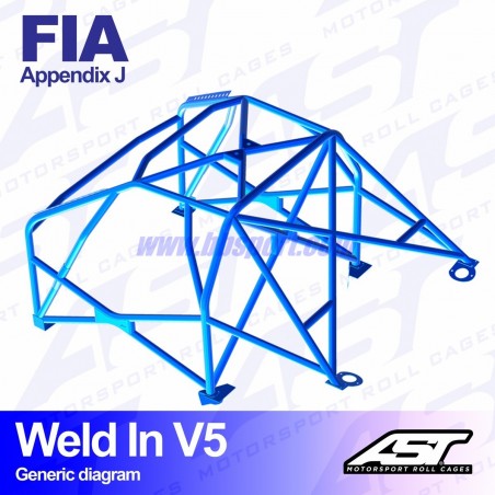 Arco de Seguridad SEAT Ibiza (6L) 3-doors Hatchback WELD IN V5 AST Roll cages