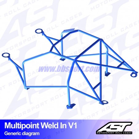Arco de Seguridad SEAT Ibiza (6L) 3-doors Hatchback MULTIPOINT WELD IN V1 AST Roll cages