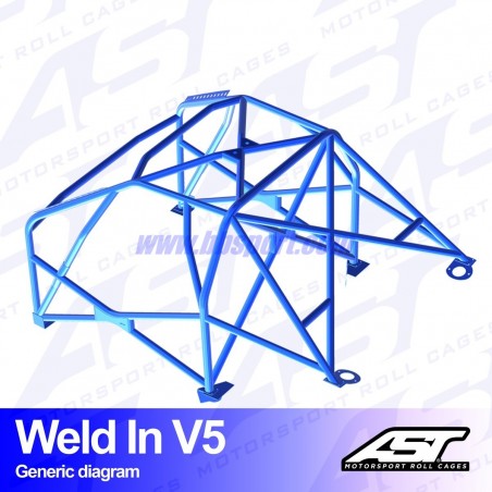 Arco de Seguridad SEAT Ibiza (6J) 3-doors Hatchback WELD IN V5 AST Roll cages