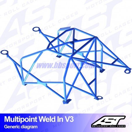 Arco de Seguridad SEAT Ibiza (6J) 3-doors Hatchback MULTIPOINT WELD IN V3 AST Roll cages