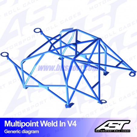 Arco de Seguridad SEAT Ibiza (6J) 3-doors Hatchback MULTIPOINT WELD IN V4 AST Roll cages