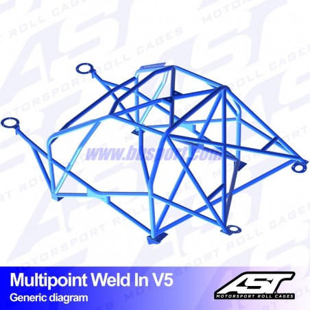 Arco de Seguridad SEAT Ibiza (6J) 3-doors Hatchback MULTIPOINT WELD IN V5 AST Roll cages