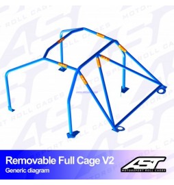 Arco de Seguridad TOYOTA MR-2 (W20) 2-doors Roadster REMOVABLE FULL CAGE V2 AST Roll cages