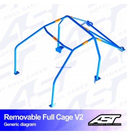 Roll cage TOYOTA MR-2 (W20) 2-doors Roadster REMOVABLE FULL CAGE V2 AST Roll cages AST Roll Cages - 2