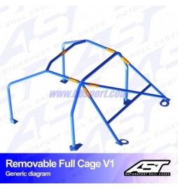 Arco de Seguridad VW Beetle (Mk1) 2-doors Hatchback REMOVABLE FULL CAGE V1 AST Roll cages